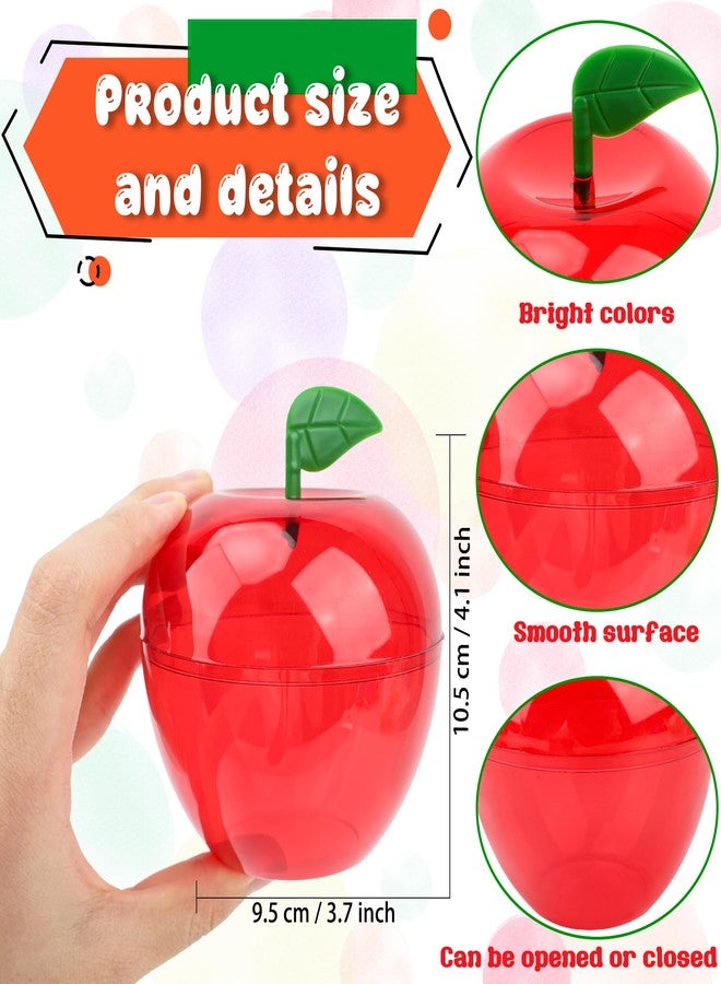 Drayear 30 Pack Large Apple Container Plastic Red Apple Container for Teacher Appreciation Gift Valentine Christmas Party Decoration - Image 2